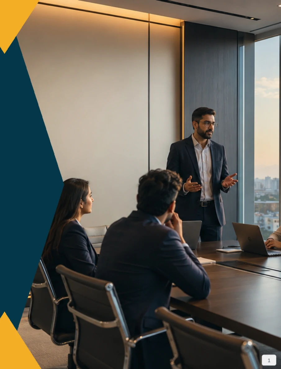 Corporate team meeting in a modern office